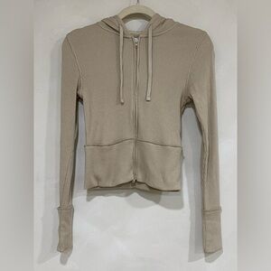 BP. Hacci Rib Zip Hoodie Beige XS
